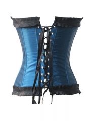 Blue Grace Gothic Bow Overbust Corset Tops