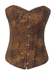 Gorgeous Leopard Denim Corset Tops For Women