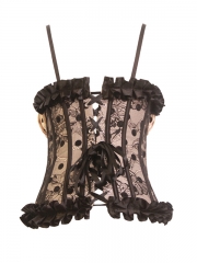 Classic Polka Dots Lace Bustier Tops With Strap