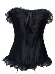 Cheap Lace Up Stain Bustier Corset Tops