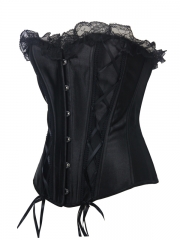 Fashion Black Stain underbust Waist Trimming  Lace corset 