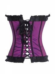 Classical Purple Bustier Tops Bow Ladies Corset