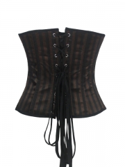 Fashion Brown Strong Steel Boned Steampunk Corset With Belts