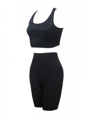 2 Piece Fitness Clothing Black Workout Clothes For Women