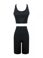 2 Piece Fitness Clothing Black Workout Clothes For Women