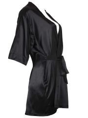 Black Lace BabyDolls Lingerie Hot Women Silk Night Robes
