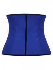 Blue Three Layers Fabric Waist Training Corset Latex Shaper 