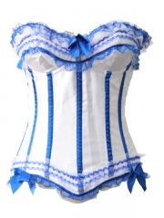 Good Quality Blue&White Fascinating Lace Outwear Corset