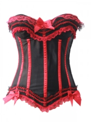 Fascinating Lace Trim Bustier Cheap Corset Tops With Bows