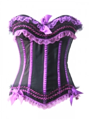 Elegant Purple&Black Fascinating Lace Outwear Corset