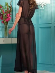 Black Sheer See Through Womens Robes Luxury Robes Wholesale