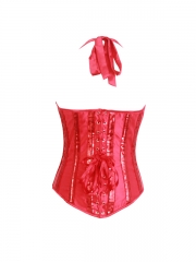 Hot Red Bling Girl Halter Outwear Party Corset