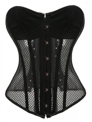 New Mesh Black Waist Trainer Corset Top Thin Buster For Lady