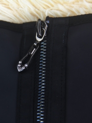 Three Zipper Smooth Latex Steel Boned Waist Training Corset