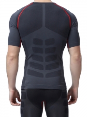 Mens Waist Trainer Fitness T Shirt Compression Undershirts 