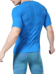 Mens Waist Trainer Fitness T Shirt Compression Undershirts 