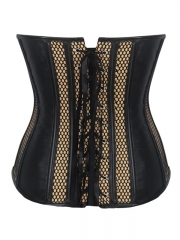 Fashion Leather Overbust Corset Tops Satin Bustier Tops