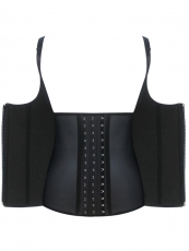 3 Hook And Eye Smooth Latex Waist Training Corset With Zip