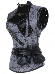 Retro Gothic Steampunk Corset 12 Steel Boned Bustier Tops