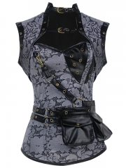 Retro Gothic Steampunk Corset 12 Steel Boned Bustier Tops