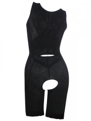 Black Lace Body Shaper Zipper Bodysuits Shapewear For Women