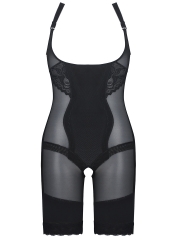 Women U-shaped Chest Translucent Body Shaper Lace Bodysuit