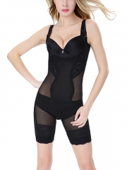 Women U-shaped Chest Translucent Body Shaper Lace Bodysuit