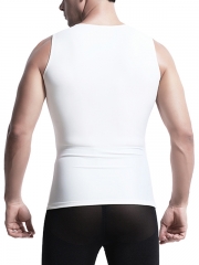 White Mens Waist Trainer Sport Sleeveless Vest Body Shaper