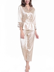 Soft Slik Long Sleeve Nightgown Set Gown Robes Wholesale