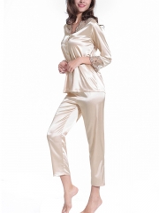 Soft Silk Long Sleeve Nightgown Set Gown Robes Wholesale
