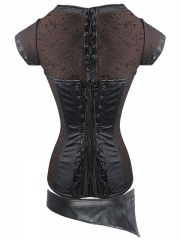 Gothic Dobby 12 Steel Boned Bustier Tops Steampunk Corset