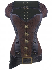 Gothic Dobby 12 Steel Boned Bustier Tops Steampunk Corset