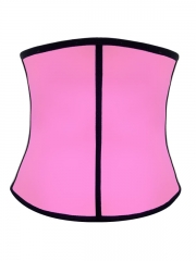 Pink Steel Boned Latex Shaper Waist Training Corsets 