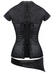 Womens Gothic Leather Steampunk Steel Boned Corset Tops