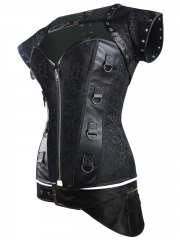 Womens Gothic Leather Steampunk Steel Boned Corset Tops