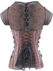 Gothic Steel Boned Steampunk Overbust Corset Tops Wholesale 