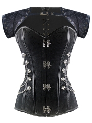 Women Gothic Steampunk Steel Boned Overbust Corsets Tops