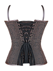 Gothic Steel Boned Steampunk Overbust Corsets Tops With Zip