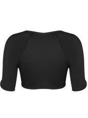 Woolen Short Sleeve Crop Tops Back Support Arm Body Shaper