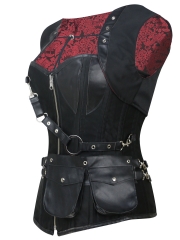 Double Steel Boned Gothic Reversible Steampunk Corset Tops