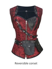 Double Steel Boned Gothic Reversible Steampunk Corset Tops