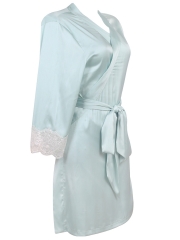 Wholesale Lace Long Sleeve Pure Silk Gowns Robes Sleepwear