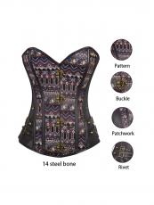 14 Steel Boned Steampunk Leather Corset Tops With Rivet   