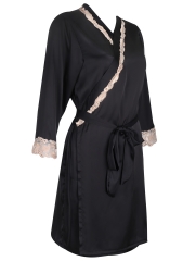Two Pieces Women Kimono Satin Nightgowns Robes Sleepwear