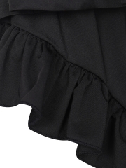 Black Elastic Sleeveless Sleepwear Pajamas Shorts Sets