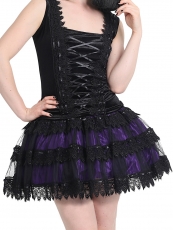 Purple Retro Victorian Punk Mini Steampunk Skirts Wholesale