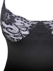 Black Transparent Bodysuits Lace Teddies Lingerie For Women