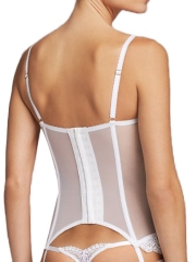 See Through Mesh Overbust Lace Bridal Corset n Bustier Tops 