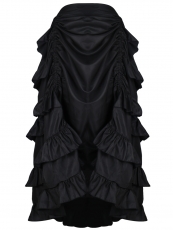 Black Satin Gothic Victorian Maxi Steampunk Skirts Costumes
