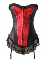 Flora Fashion Black and Red Pin-up Corset Bustier